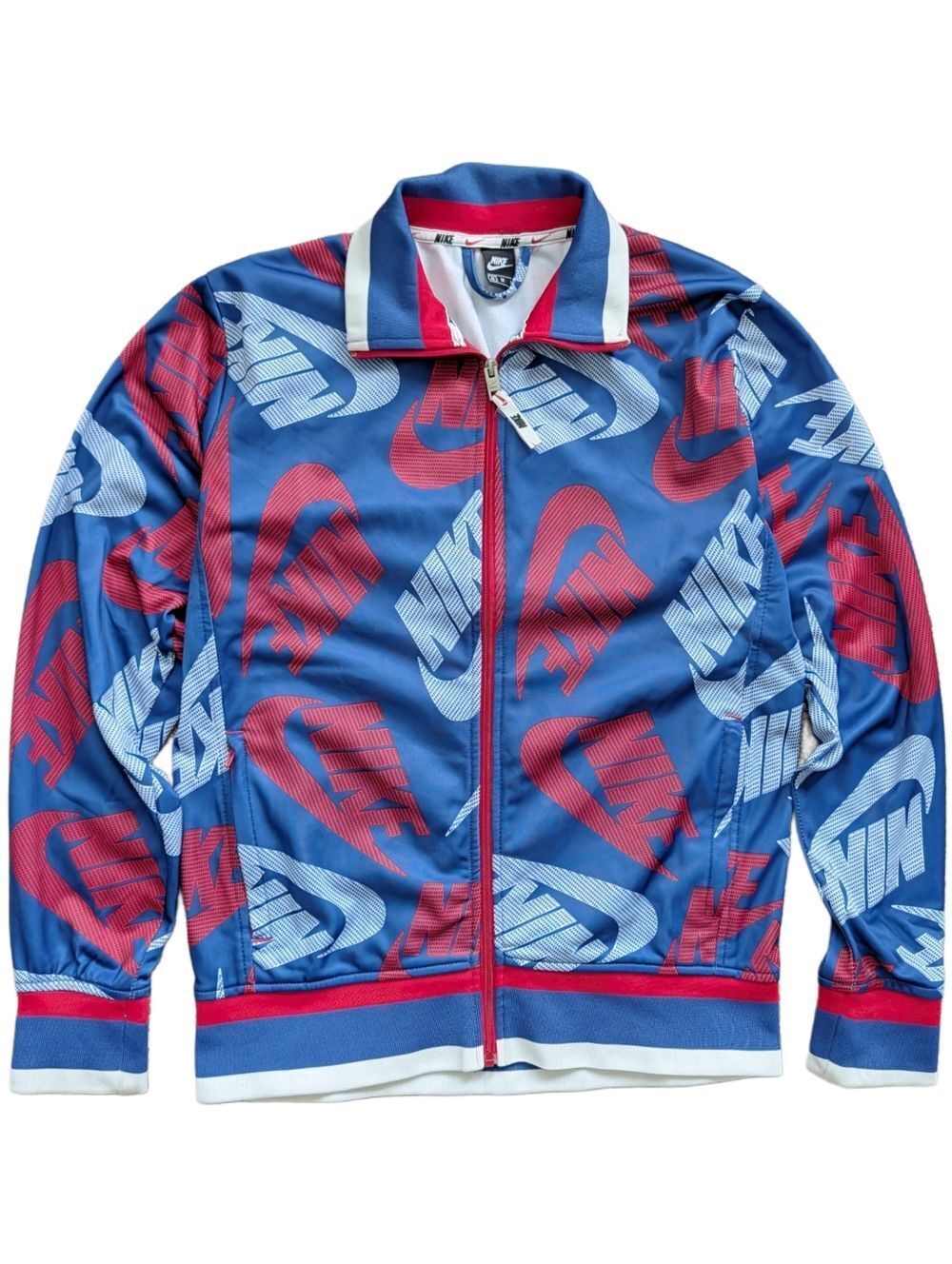 Nike Mens Red White Blue AOP Patriotic Full Zip Long Sleeve Jacket Size Medium